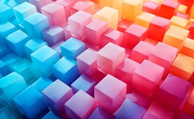 Colorful background made of plastic cubes.