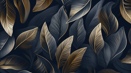 stylish abstract background with golden and gray leaves, wallpaper, legal AI