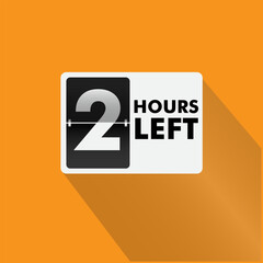 Hours left countdown bages Illustration for promotion, promo offer. Flat badge with number of count down hours. 