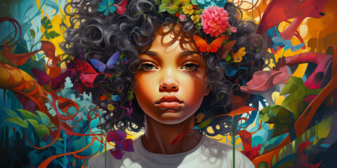 vibrant youth portrait. 