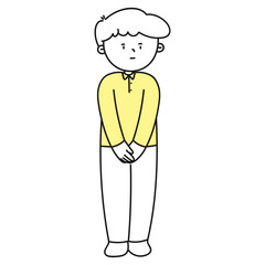 Male teacher apologizing