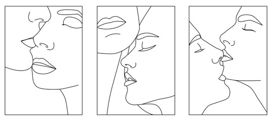 A set of faces in one line, a pair of men and women.