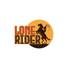 lone rider cow boy badge retro logo halloween, illustration, vector, design, icon, sign, symbol, cartoon, text, pumpkin, business, cat, art, happy, label, vintage, sport, holiday, card, celebration, 