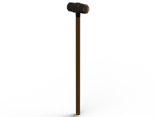Sledge Hammer with Wooden Handle 3D model
