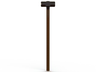 Sledge Hammer with Wooden Handle 3D model