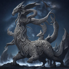 Naklejka premium chinese dragon statue