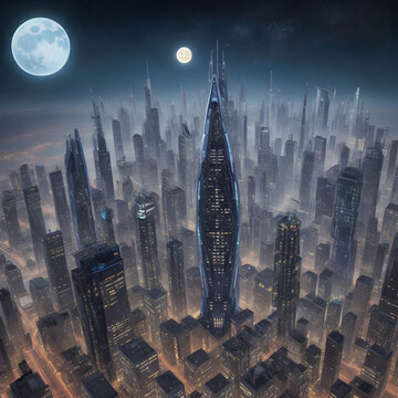 futuristic cityscapes that exist among the stars