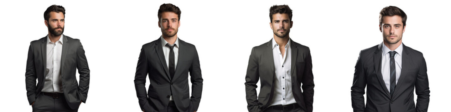 Confident businessman posing confidently on transparent background