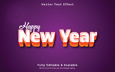 Happy New Year 3d editable text effect