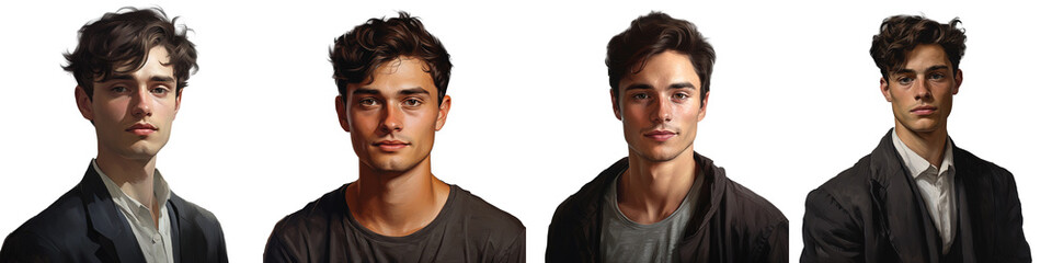 Fototapeta premium Handsome young man s portrait transparent background