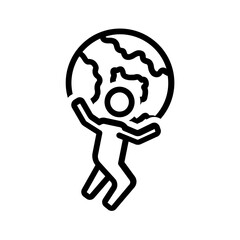 Black line icon for Atlas