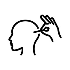 Black line icon for Acupuncture