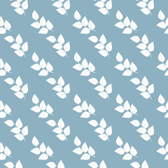 Delicate white twigs on blue background