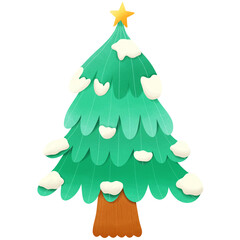 hand drawn christmas tree png illustration isolated background.