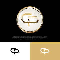 CP Initial Modern Luxury Emblem Logo Template for Business
