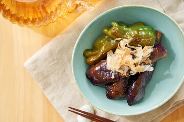 ナスとピーマンの煮浸し