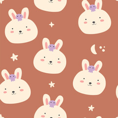 Cute Halloween Seamless Pattern. Soft Halloween with Baby animals. 