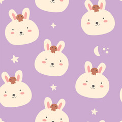 Cute Halloween Seamless Pattern. Soft Halloween with Baby animals. 