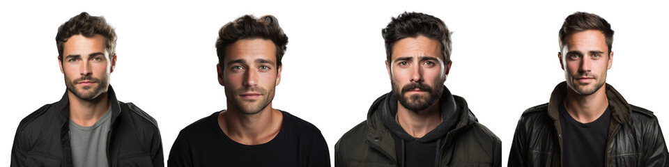 30 year old attractive Caucasian man photographed in a transparent background