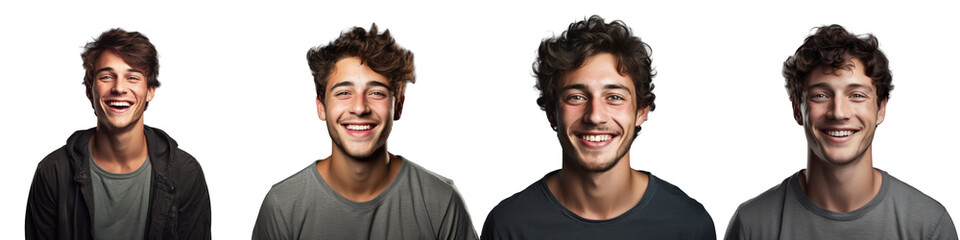 Obraz premium Attractive young man grinning against transparent background