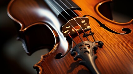 Fototapeta premium Refined details of a musician's violin strings during a performance | generative ai