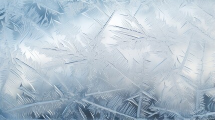 Delicate frost patterns on a winter windowpane | generative ai