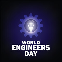 World Engineers Day. Holiday concept. Template for background, banner, card, poster with text inscription. Vector illustration.