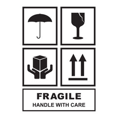 Fototapeta na wymiar Fragile flat icon