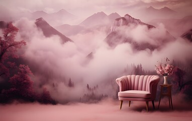 chair with pink room