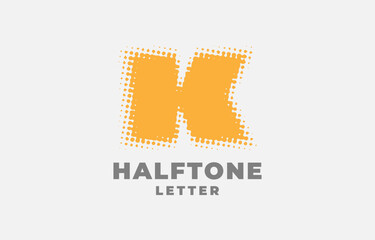 Fototapeta premium letter K halftone vector logotype design