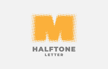 letter M halftone vector logotype design