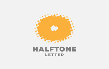 letter O halftone vector logotype design