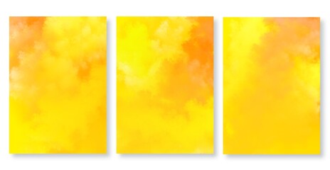  Gradient background set. Bright colorful colors. Simple modern design. Abstract illustration in orange yellow colors 