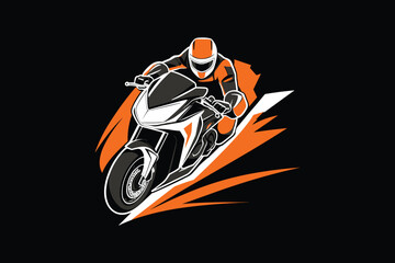Motorcycle modern logo concept vector art illustration black background.background, design, travel, vintage, house, city, road, building, wall, white, retro, sport, black, architecture, color, red