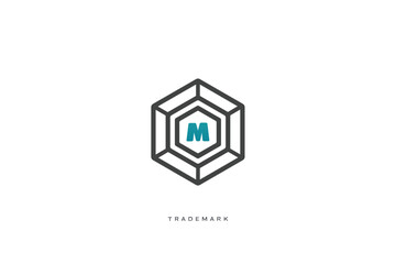 M letter vector trademark brand logo