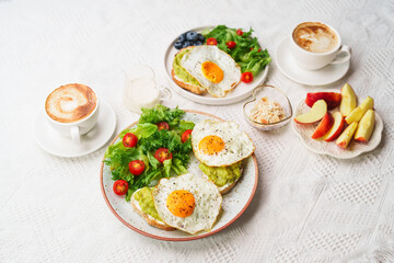 healthy breakfast bread Avocado Fried Egg and Salad