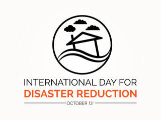 International Day for Disaster Reduction Focuses on Mitigation, Preparedness, and Sustainable Recovery. Building Resilience and Safety Globally Vector Illustration Template.