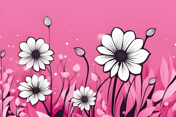 Floral pink background.