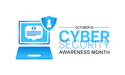 National Cyber Security Awareness Month Raises Vigilance and Knowledge to Safeguard Individuals and Organizations in the Digital Age. Empowering Digital Resilience Vector Template.
