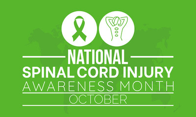 National Spinal Cord Injury Awareness Month Promotes Education, Support, and Advocacy for a More Inclusive and Accessible World. Vector Illustration Template.