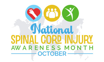 National Spinal Cord Injury Awareness Month Promotes Education, Support, and Advocacy for a More Inclusive and Accessible World. Vector Illustration Template.