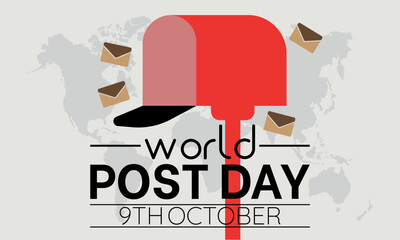 World Post Day Celebrates the Timeless Art of Communication and the Global Reach of Postal Connections. Vector Illustration Template.