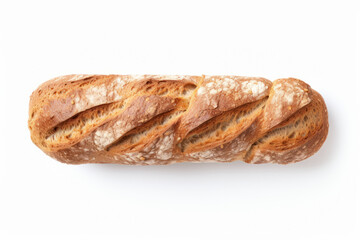 Bread or puff roll isolated on white background, top view.generative ai
