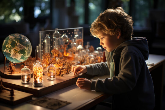 A Student Participates In A Hands-on Science Experiment At Home, Under The Guidance Of A Remote Instructor, Emphasizing Practical Learning. Generative AI.