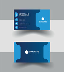 Blue gradeient corporate modern business card design.Best sense of mind stylish business card.Trending design for versatile use.Simple shape theory apply and minimalistic visiting card design.