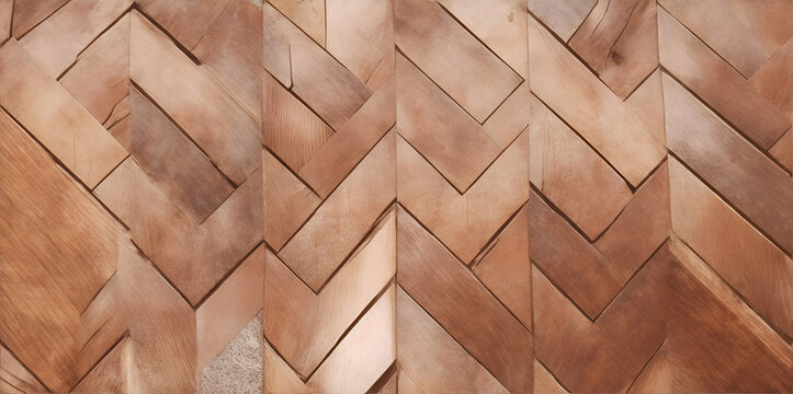 The brown wooden texture adorns the wall, displaying a captivating pattern reminiscent of aged floor planks. This textured board, reminiscent of old parquet and bamboo tiles, embodies the natural esse