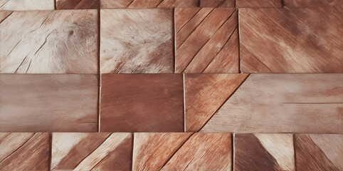 Geometric  abstract dark wood texture on an aged wood background