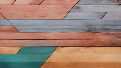 Background of multicolored painted wood. grungy appearance Light wood texture on a background of weathered wood with an abstract floor background.

