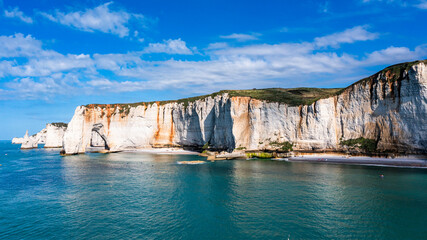 Beautiful seaside landscape of cliffs on the Normandy coast in France, Etretat. © Kozioł Kamila