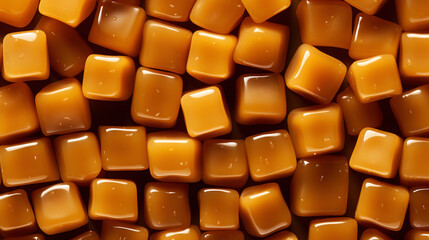 Fototapeta premium Toffee candy, caramel candies background. Sweet backdrop. Generative AI